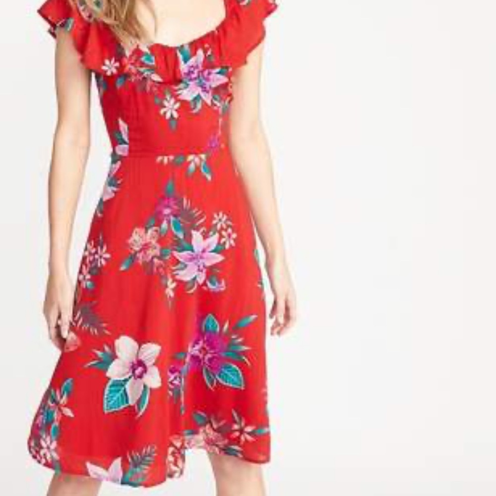 Old Navy Red and Blue Ruffled Sundress fireworks 🎇